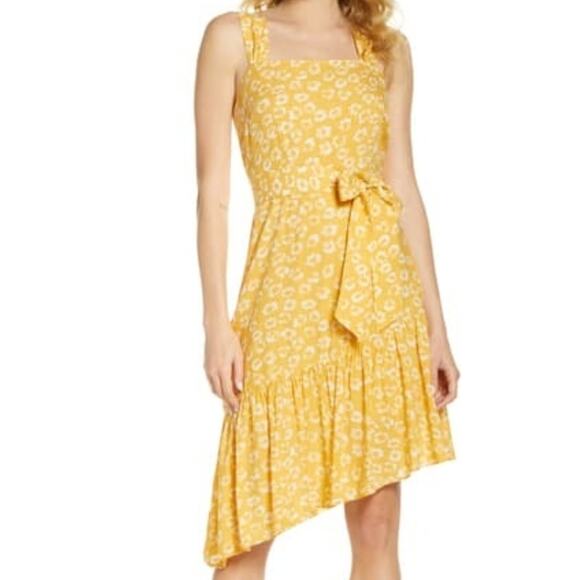 Sam Edelman textured floral watercolor asymmetrical hem sundress 8 nwt - Picture 1 of 4
